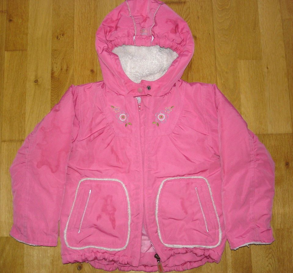 Sanetta rosa Winterjacke 98 104 Parka, Blumenstickerei, Kunstfell in Düsseldorf