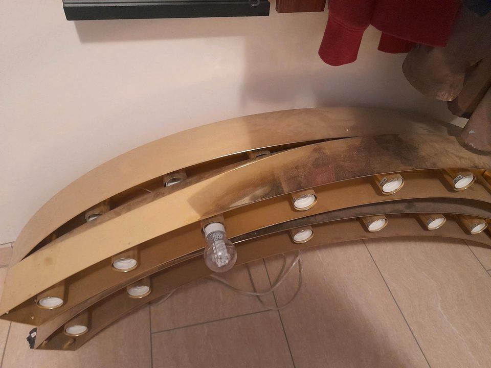 Designer Hänge Decken Lampe gelb Gold led oval in Schimberg