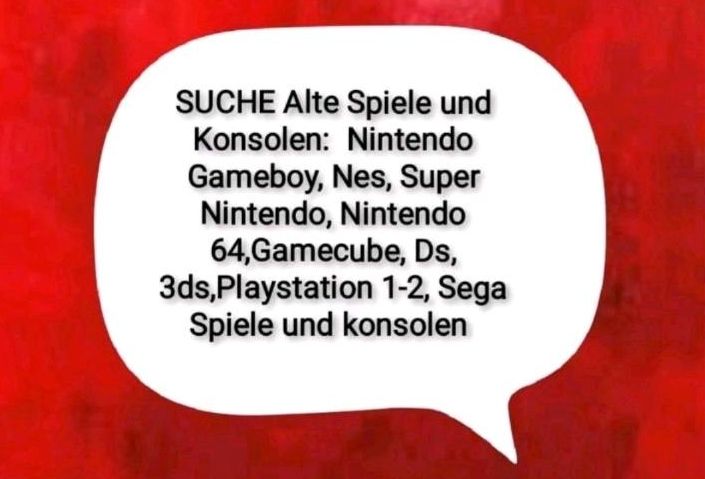 SUCHE Super Nintendo N64 Nes Gameboy Gamecube DS PS1-2 Sega in Rüsselsheim