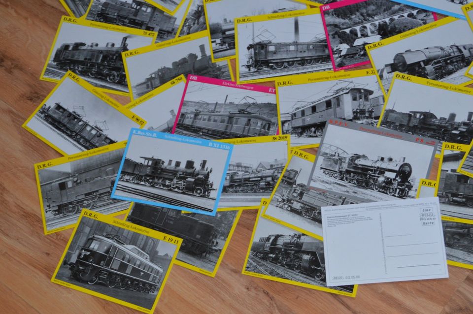 Posten alter Postkarten Eisenbahn Dampflok Triebwagen in Kirschau