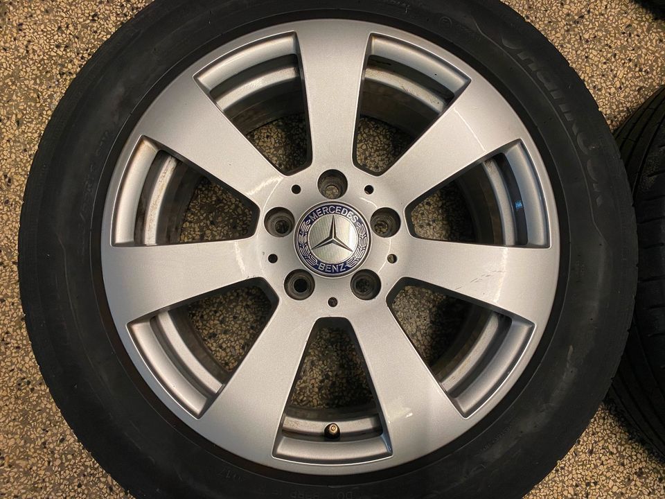 16 Zoll Mercedes C Klasse W204 7Jx16 ET43 5x112 205/55 R16 Sommer in Klein-Winternheim