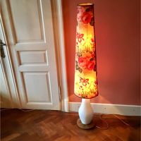 Vintage Stehleuchte Lampe Opalglas floraler Stoffschirm Nürnberg (Mittelfr) - Mitte Vorschau