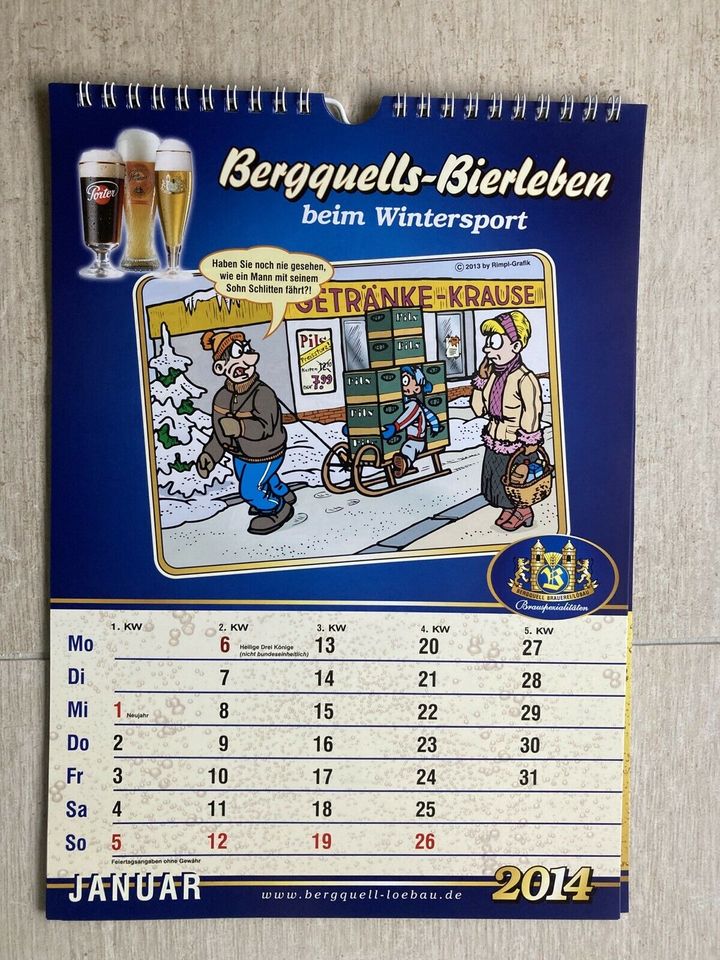 Bier/Kalender/Löbauer Bergquell/2014 in Groß Luckow