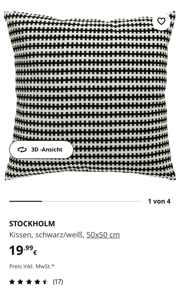 Deko Kissen IKEA STOCKHOLM Schwarz Weiß NEU 50x50 Skandi Boho in Göttingen