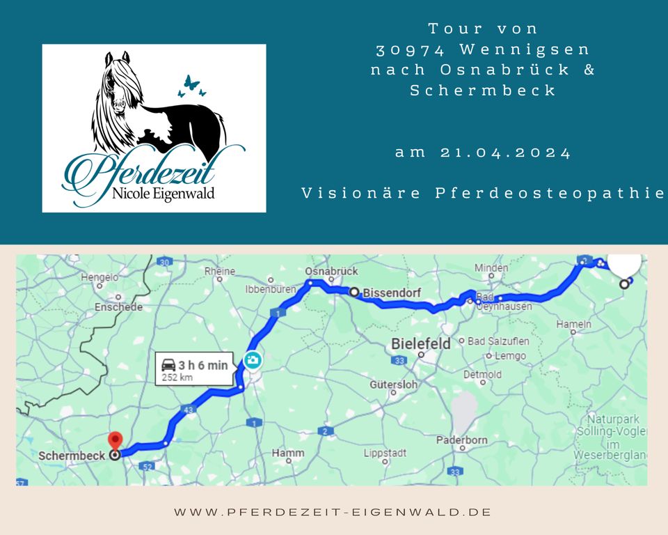 Pferde-Behandlungstour Hann.-Osnabrück-Schermbeck in Bissendorf