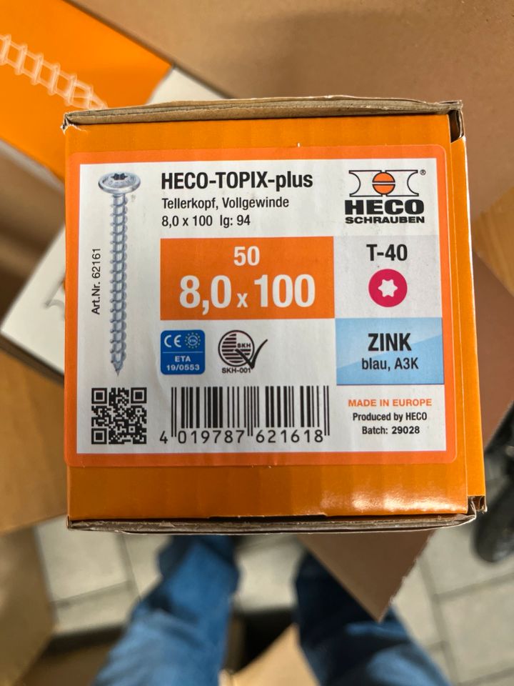 200x HECO TOPIX novotegra Befestigungsschraube Dachhaken 8x100 in Dogern