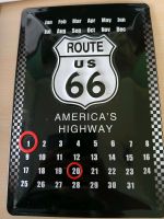 Blechschild Route US 66 mit Kalender sehr guter Zustand Rheinland-Pfalz - Nastätten Vorschau