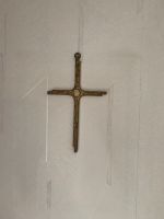 Kleines mattgoldenes Kreuz aus Metall mit Edelstein Designerkreuz Saarland - Neunkirchen Vorschau