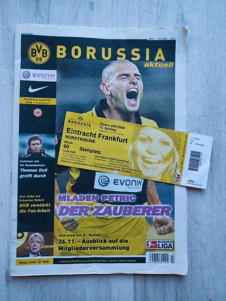 Borussia Dortmund - Eintracht Frankfurt Programmheft und Karte in Schneeberg