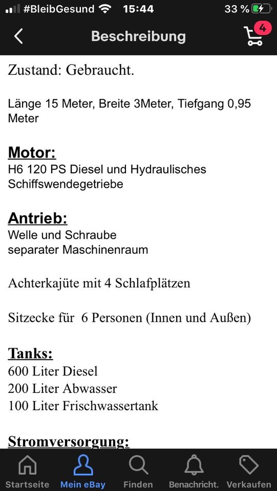 Stahlboot Backdecker Motorboot Boot auch Tausch in Falkensee