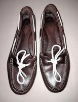AIGLE Damen Bootsschuhe Slipper Mokassins Braun Gr. 41 Leder Sachsen - Rietschen Vorschau