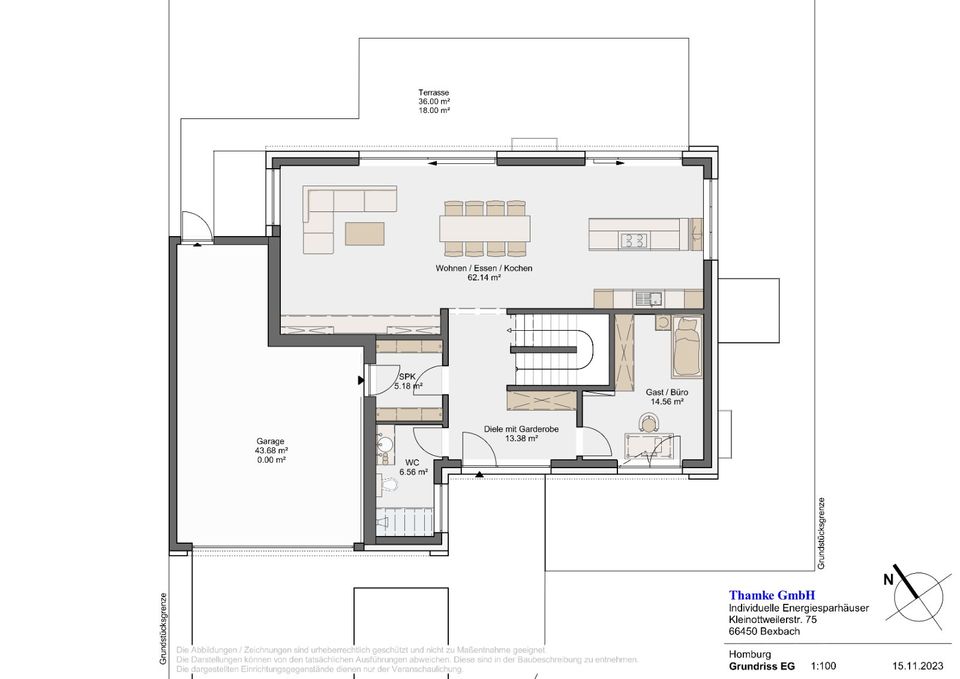 Designhaus im Bauhausstil mit Pool, Sauna und Photovoltaikanlage - Aktuell im Bau - Fertigstellung Frühjahr 2024 in Homburg