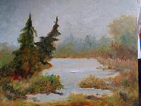 Ölskizze Landschaft Bayern - Wolfratshausen Vorschau