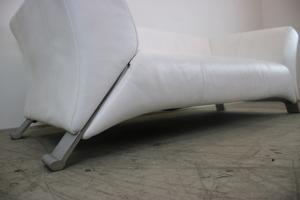 Rolf Benz 322 Club Sofa Zweisitzer Designer Couch Weiß Echt Leder in Berlin