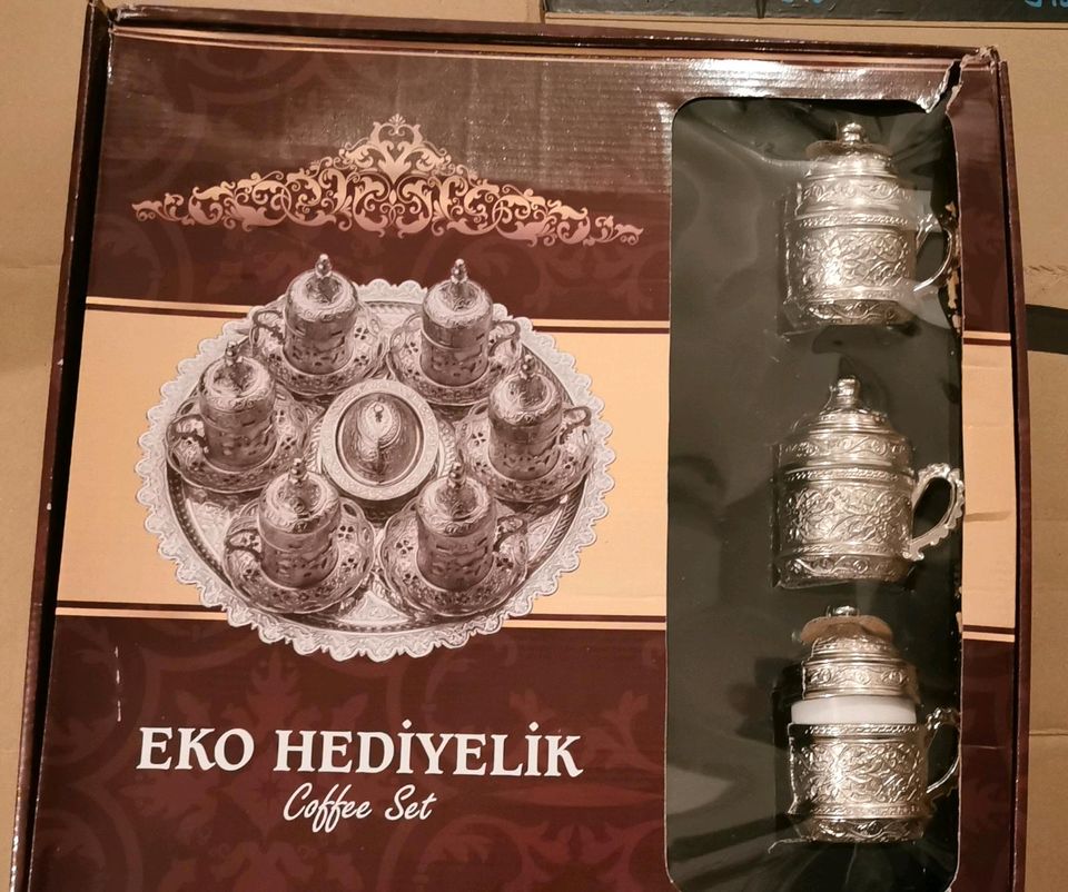 Mokkaservice Kaffeeset Silber, orientalisch in Ellhofen