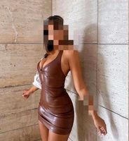 sexy Wetlook Mini Kleid, Leder-Optik, rückenfrei, Club Outfit Dresden - Cotta Vorschau