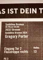 Gregory Porter Tickets / 2 Stück nebeneinander/Bremen Baden-Württemberg - Filderstadt Vorschau