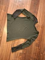 Langarmshirt schwarz mit Spitze, Gr L Sachsen-Anhalt - Lutherstadt Wittenberg Vorschau