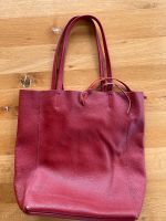 Tasche/Shopper, echtes Leder innen und außen, rot Rheinland-Pfalz - Trimport Vorschau