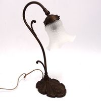 Tischlampe Metall bronziert 39 cm Standleuchte Glasschirm Nordrhein-Westfalen - Marl Vorschau