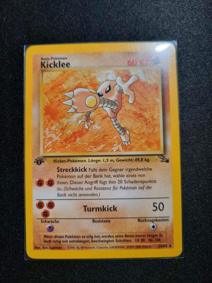 Pokemon Karte - Kicklee 1. Edition 22/62 - Top Zustand in Oldenburg in Holstein