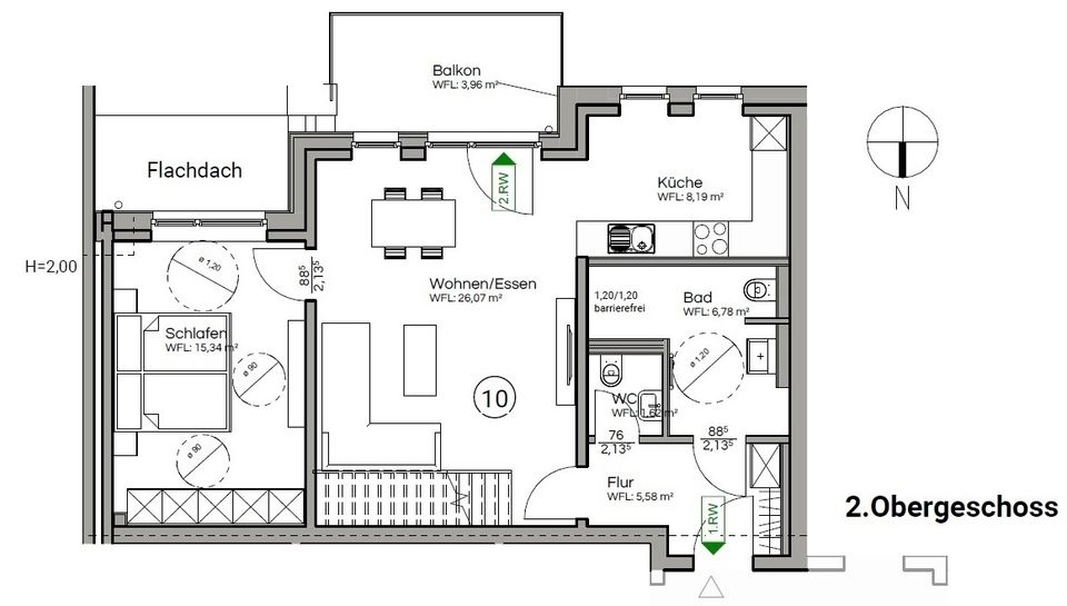 Neubauwohnung Nr. 10 im 2. Obergeschoss / Spitzboden mit KfW 40 KFN in Lienen