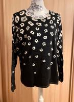 Pullover von Laura Scott, Gr. 44/XL, schwarz creme Glitzer Muster Dresden - Leuben Vorschau