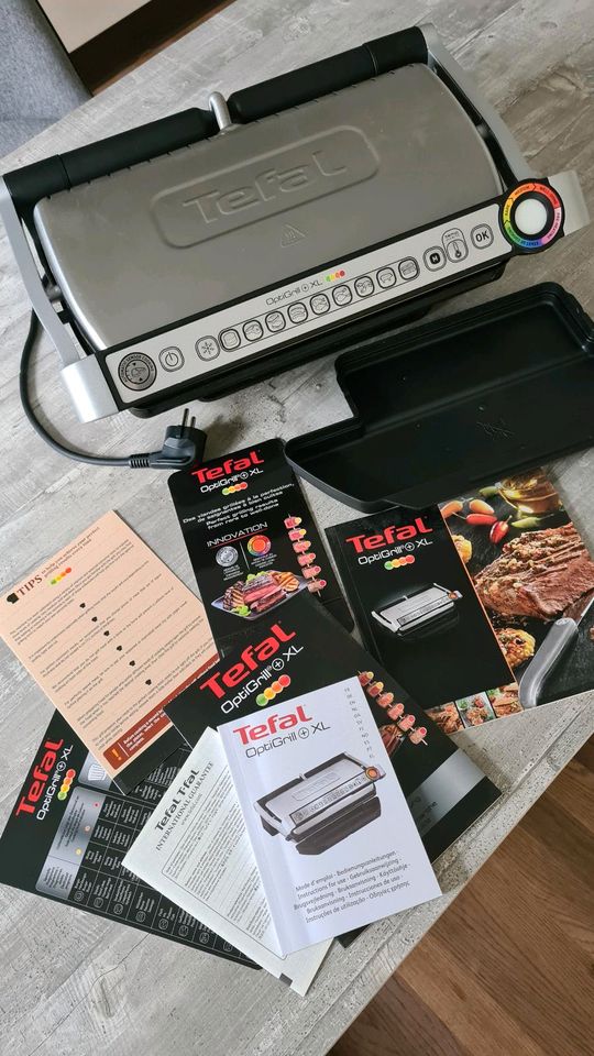 Tefal OptiGrill XL+Kontaktgrill wie neu Anleitungen & Rezeptbuch in Ludwigshafen