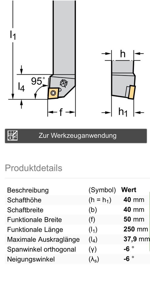 PCLN Schaftwerkzeug – Kniehebelspannung PCLNL4040S19 Drehmaschine in Königsbrück