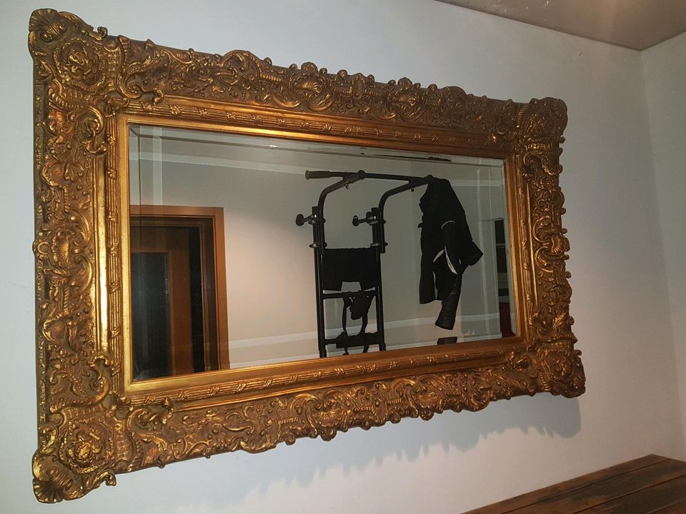 Echter Alter antiker Barock-spiegel groß gold-rahmen