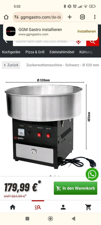 Zuckerwattemachine ZU MIETEN! für Geburtstage, Party und Feste in Hamburg