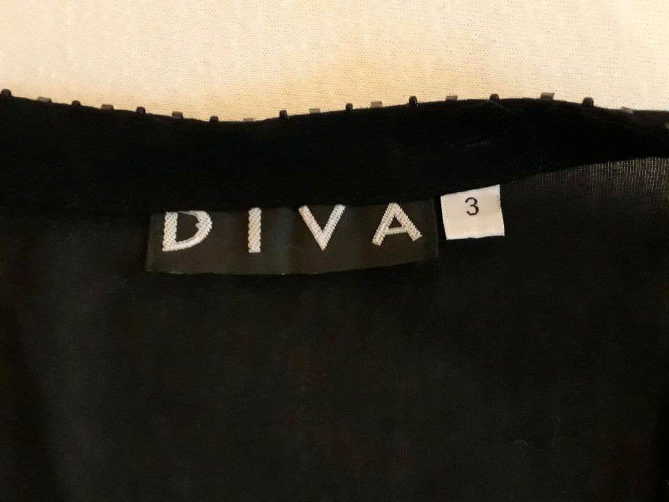Kleid Tunika von Diva Gr. 3 Perlen das kleine Schwarze Langarm in Dresden