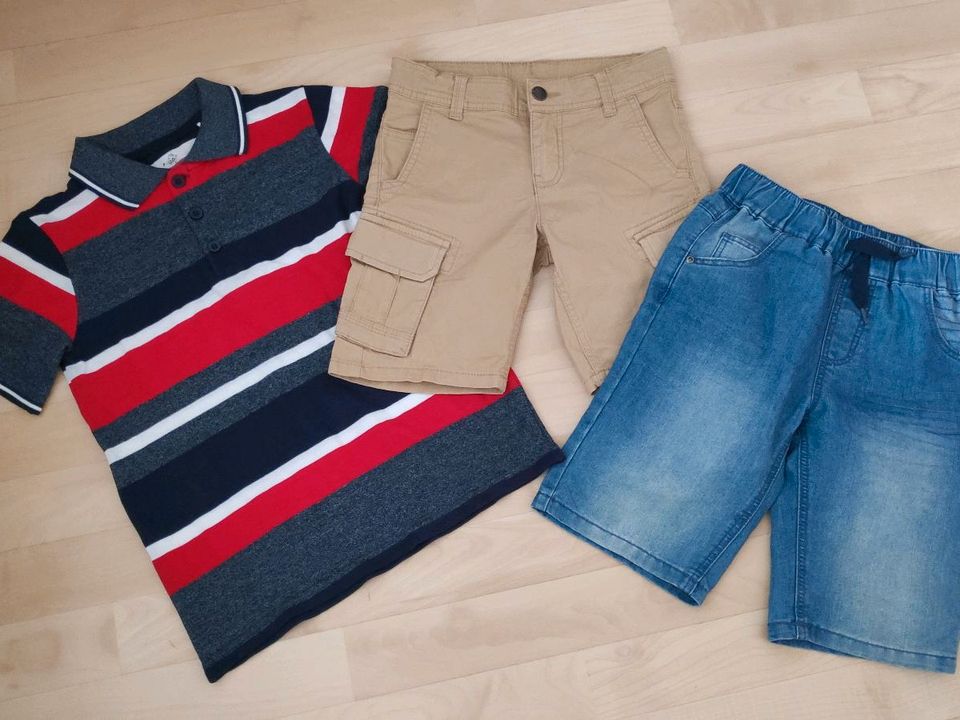 3-teiliges Paket/2 x Bermuda-Hosen und 1 x Poloshirt in Gr. 128 in Kaufbeuren