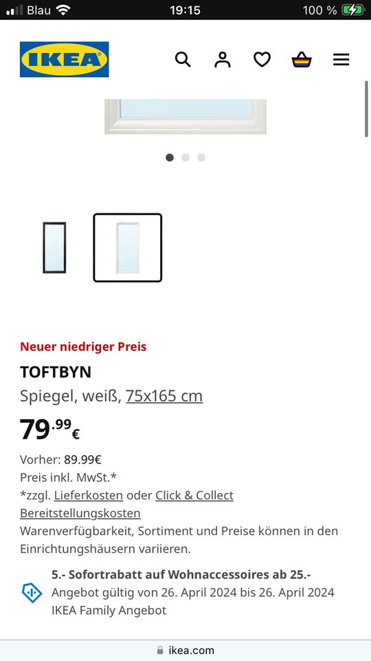 Spiegel TOFTBYN Ikea in Augsburg