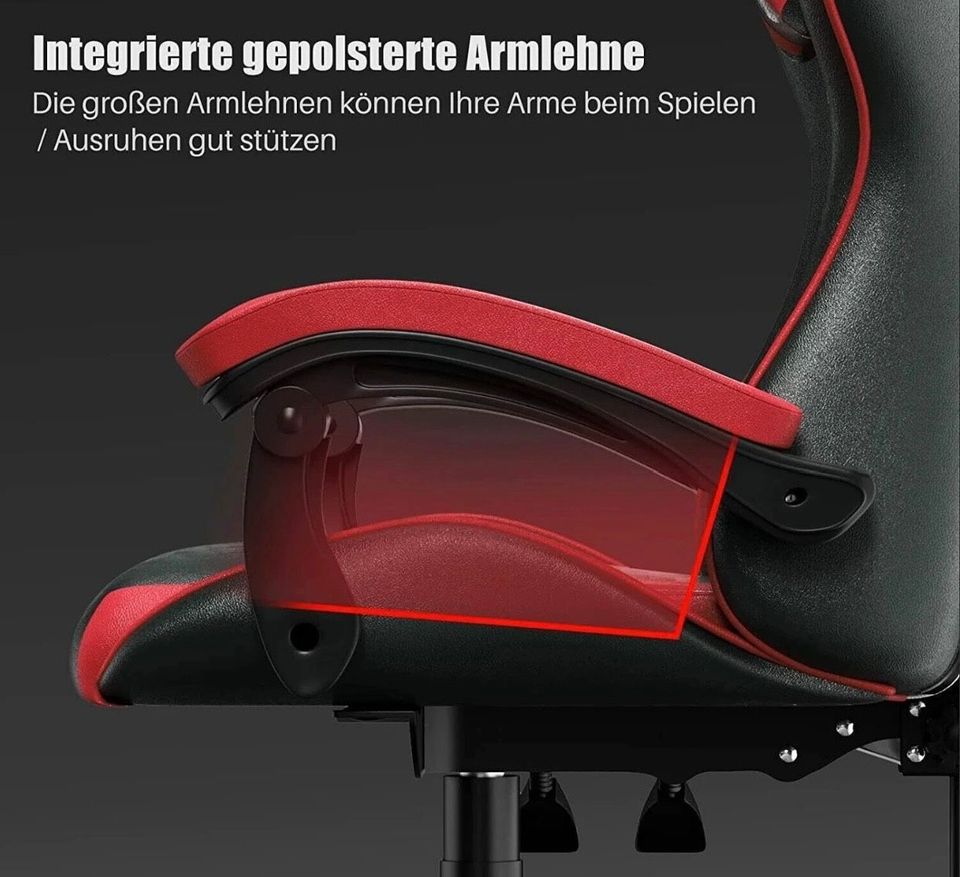 Gaming Stuhl Bürostuhl Chefsessel Ergonomisch mit Kissen Neu in Gütersloh