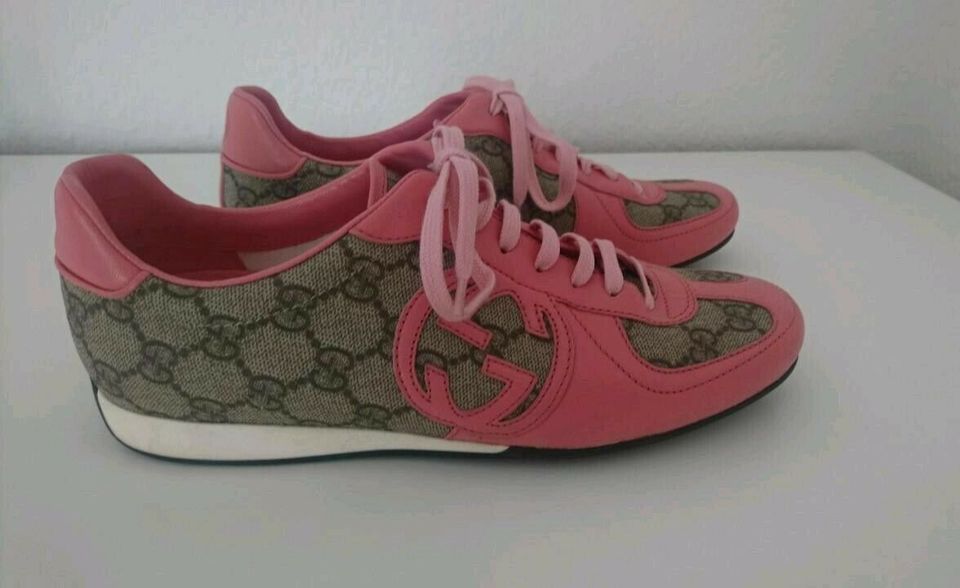 Original Gucci Sneakers Schuhe Gr. 38 rosa beige neu Schnürschuhe in Berlin