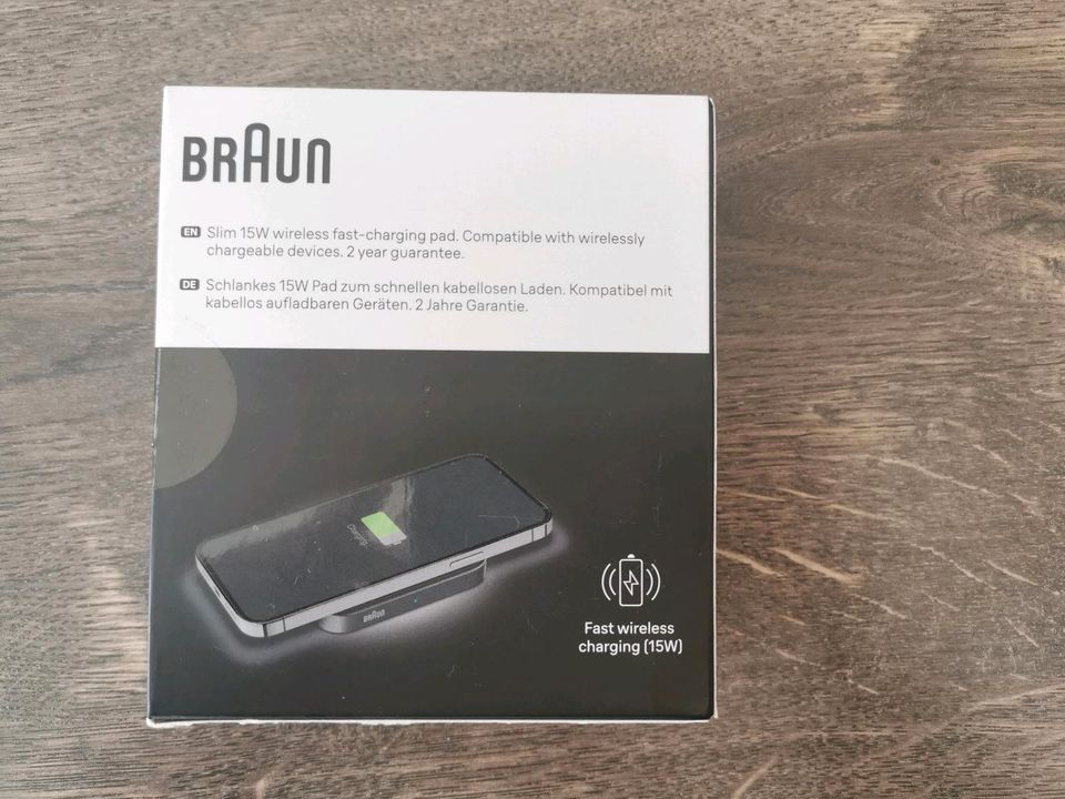 NEU Braun QI Ladegerät Fast Wireless induktiv in Oeversee