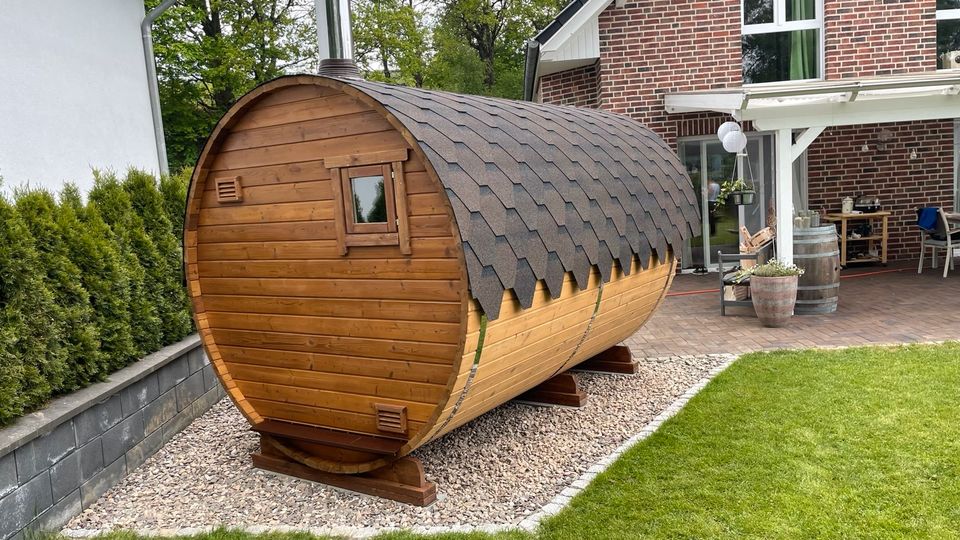 Fasssauna , Gartensauna, Saunafass Sauna 3,5 m mit Ofen in Siegen