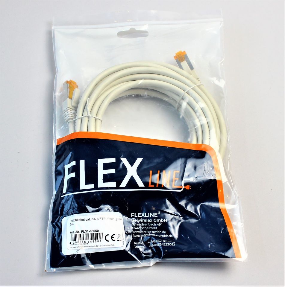 Flexline | 15x Patchkabel CAT.6A  S/FTP, PIMF TPE | 5m in Krempdorf