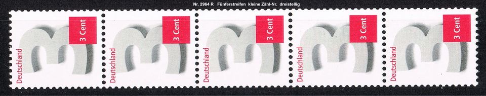 BRD / Bund / Postfrisch / Fünferstreifen "Freimarke: Ziffern" sie in Sömmerda