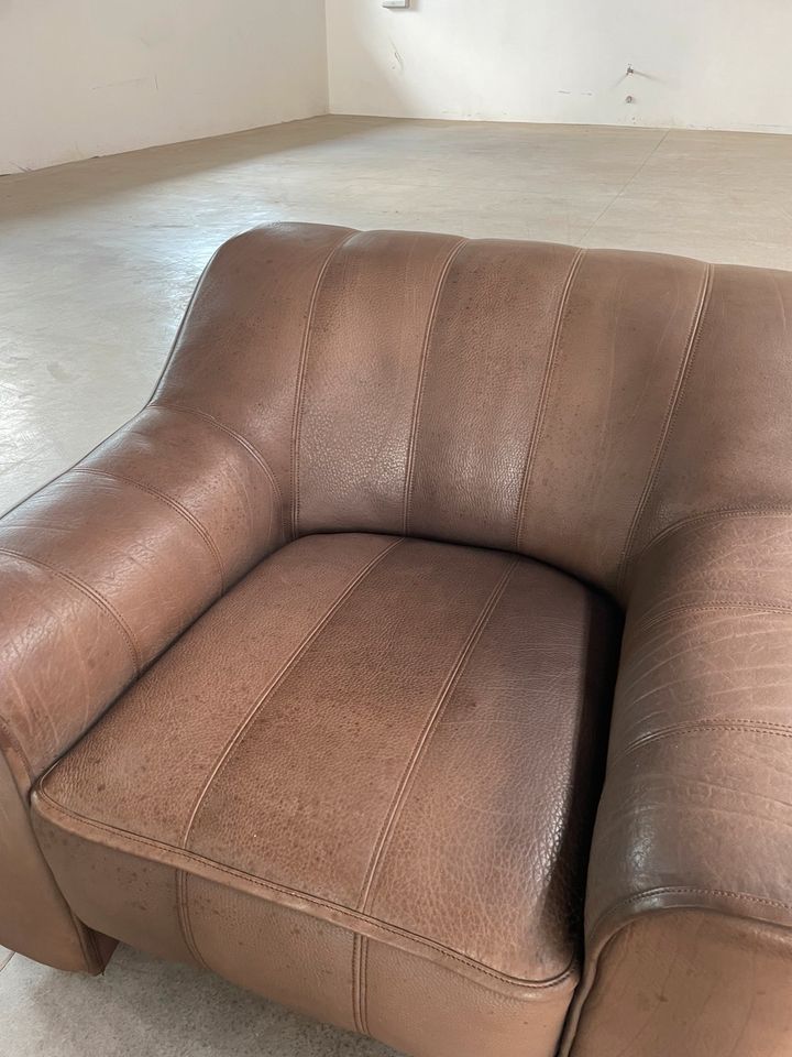 1-Sitzer De Sede DS44 Ledersofa Büffelleder Cognac Mid Century in Geslau