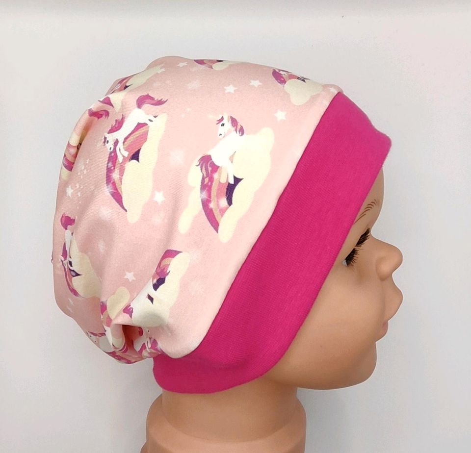 Mütze Beanie, Handmade, neu, rosa, pink, Einhorn in Warburg