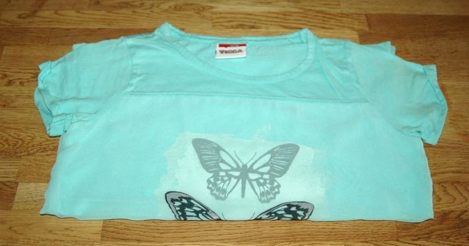 T-Shirt doppellagig "Butterfly Love" grün/türkis Gr.146/152 in Senden