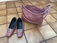 Pumps Schuhe Vera Pelle 38 und Handtasche altrosa rosa Bayern - Traunreut Vorschau