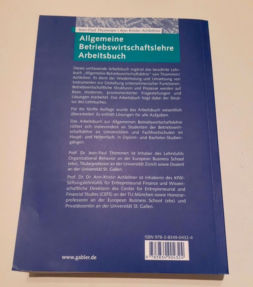 Allgemeine Betriebswirtschaftslehre Arbeitsbuch in Hamburg