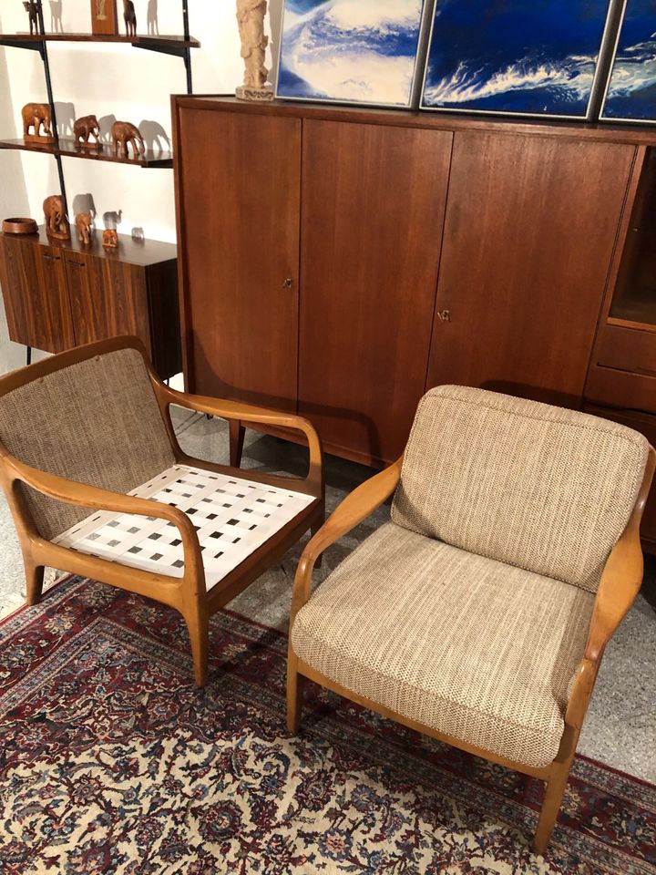 Mid Century easy chair Sessel Danish Design 1960 Cherry in Schorndorf