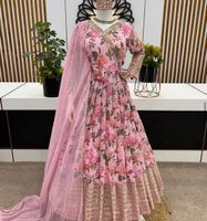 Anarkali kleid mit blumenmuster in rosa Niedersachsen - Munster Vorschau