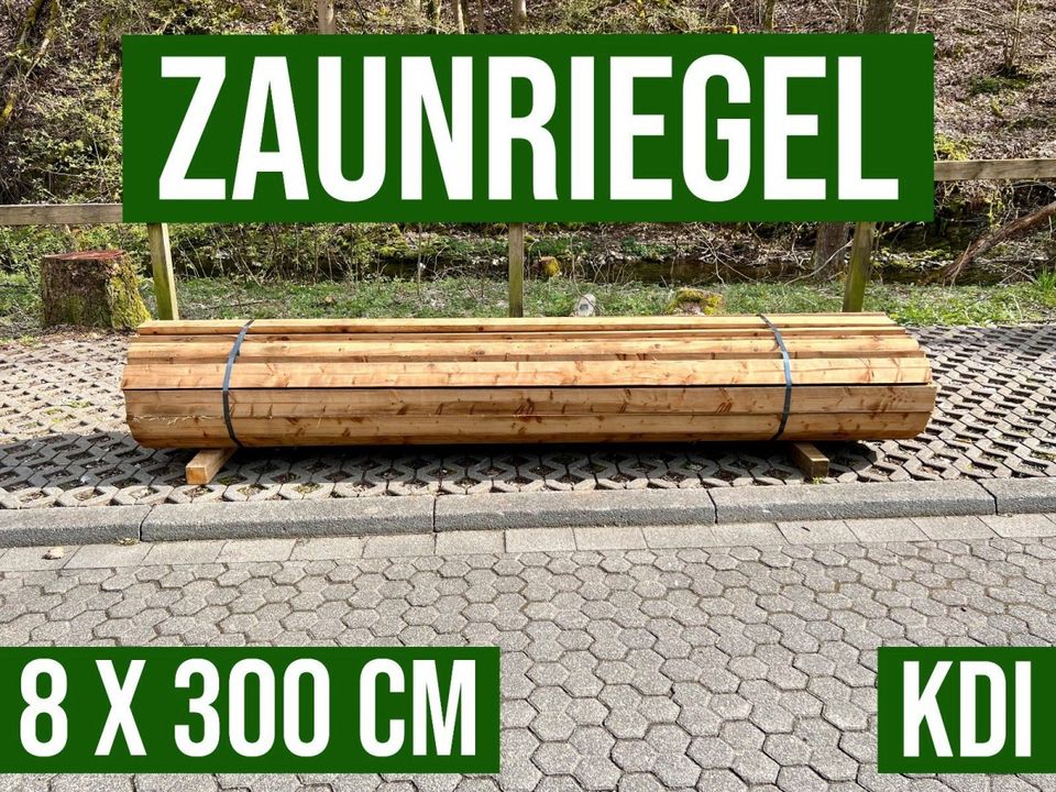Zaunriegel Halbholz Halbrund Querriegel Holz - 8 x 300 cm - KDI in Lennestadt