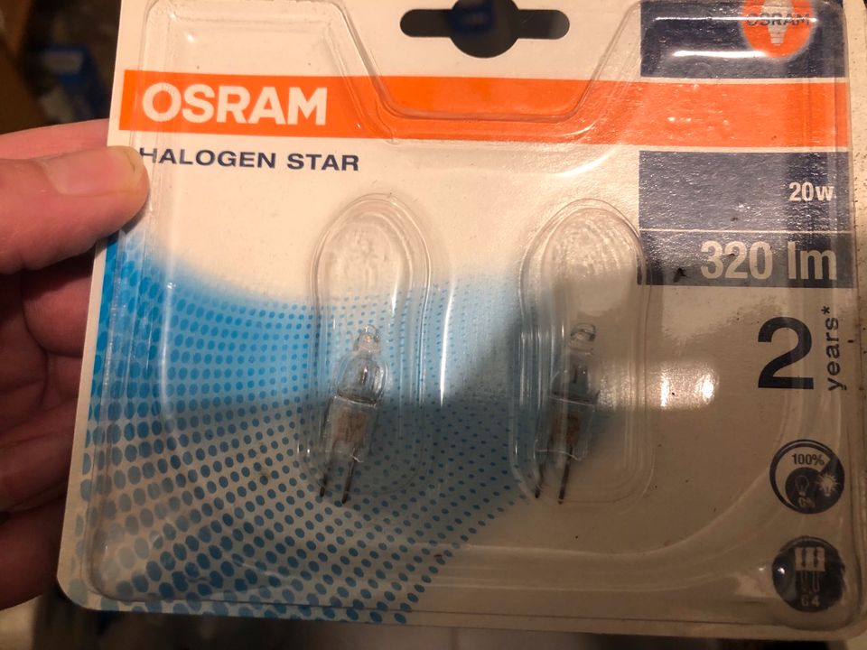 2 Osram Halogen Lampen, 20 W, 320 lm, OVP in Feldkirchen-Westerham