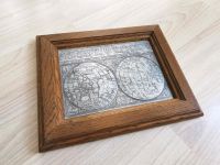 Bild Holz massiv Zinn Metall 27 x 22 cm Weltkarte alt Rahmen Hannover - Vahrenwald-List Vorschau